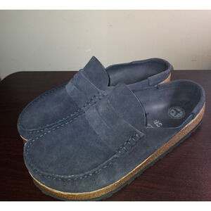 Birkenstock Men's Slip On Loafers EU 43/ US 10 Naples Clog Suede Comfort Navy